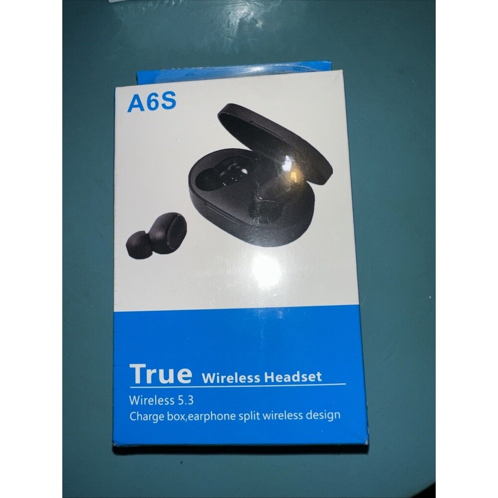 A6S True Wireless Bluetooth 5.3 Earbuds TWS Stereo Headset w/Charging Case Black